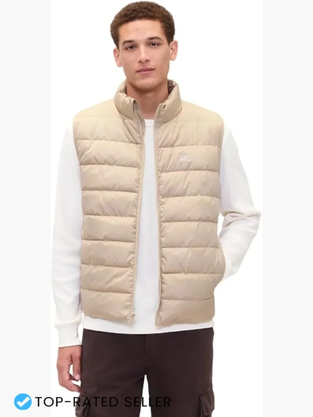 Quilted Puffer Vest Men's Lightweight Insulated Sleeveless Outerwear Casual Fall